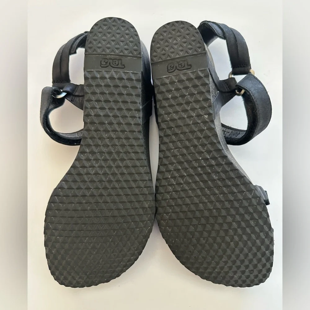 Teva Black Wedge Sandals - Picture 4 of 5